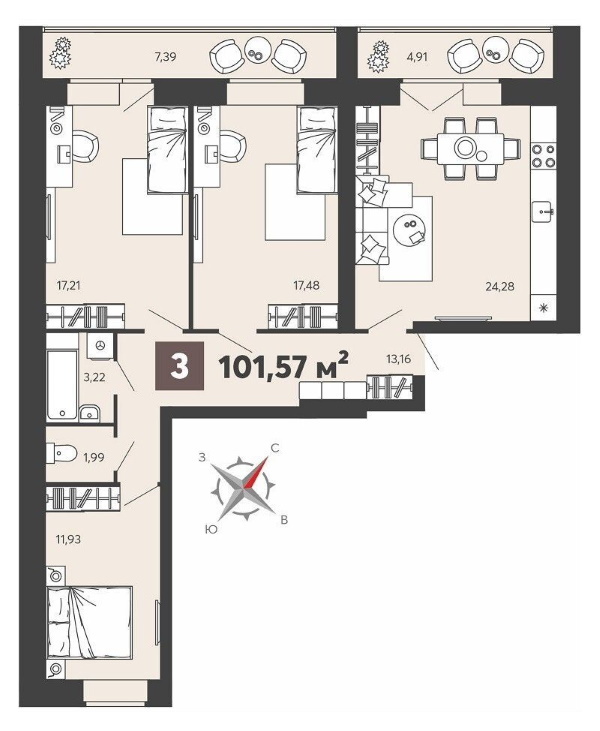 Продается 3 комнатная квартира по ул. 8 Марта 31 , строение 4  в ЖК «8 Марта». 
Кирпичный, 13-этажный  дом , на пересечении улиц 8 Марта и проезд Маресьева . Сдача 4 квартал 2025 года .

  Общая площадь 101,57 кв.м . Жилая площадь 46,62 кв.м . Кухня-гостиная 24,28 кв.м . Сан/узел раздельный .Прихожа