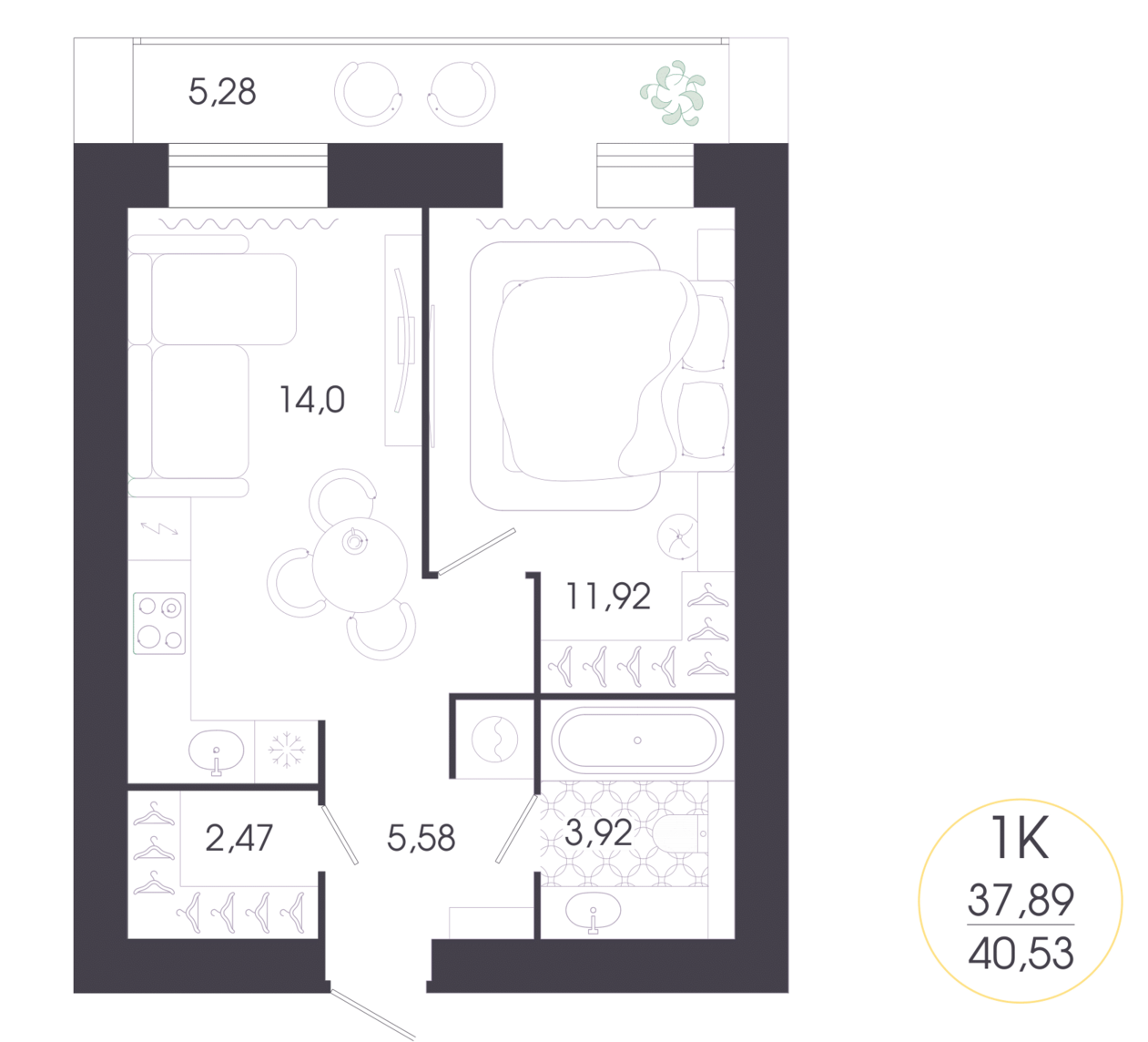 Продается 1 комнатная квартира ул. Колышлейская, 7  ( ул. Терновского 100 А) , в ЖК Доброе. 
Дом кирпичный . Этажей в доме 16 . Срок сдачи: Сдача в 4 кв. 2027г.

Общая площадь 40,53 кв.м.. Жилая 11,92 кв.м..  Кухня-гостиная 14 кв.м.  С/у совмещенный Лоджия 3,47 кв.м.
Предчистовая отделка . Возможн