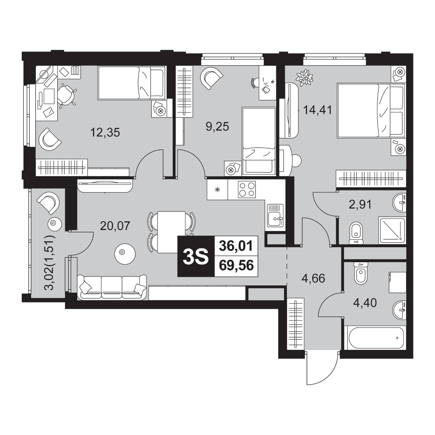 Продается 3 комнатная квартира ул. Тепличная 23  , строение 1  , С РЕМОНТОМ , в ЖК Прованс . 
20-этажный кирпично-монолитный дом  . Сроки выдачи ключей 3 кв. 2028 года

В наличии 3 комнатная квартира
Общая площадь 69,56 кв.м. Жилая площадь 36,01 кв.м. Кухня-гостиная 20,07 кв.м. Лоджия 3,02 кв.м.

