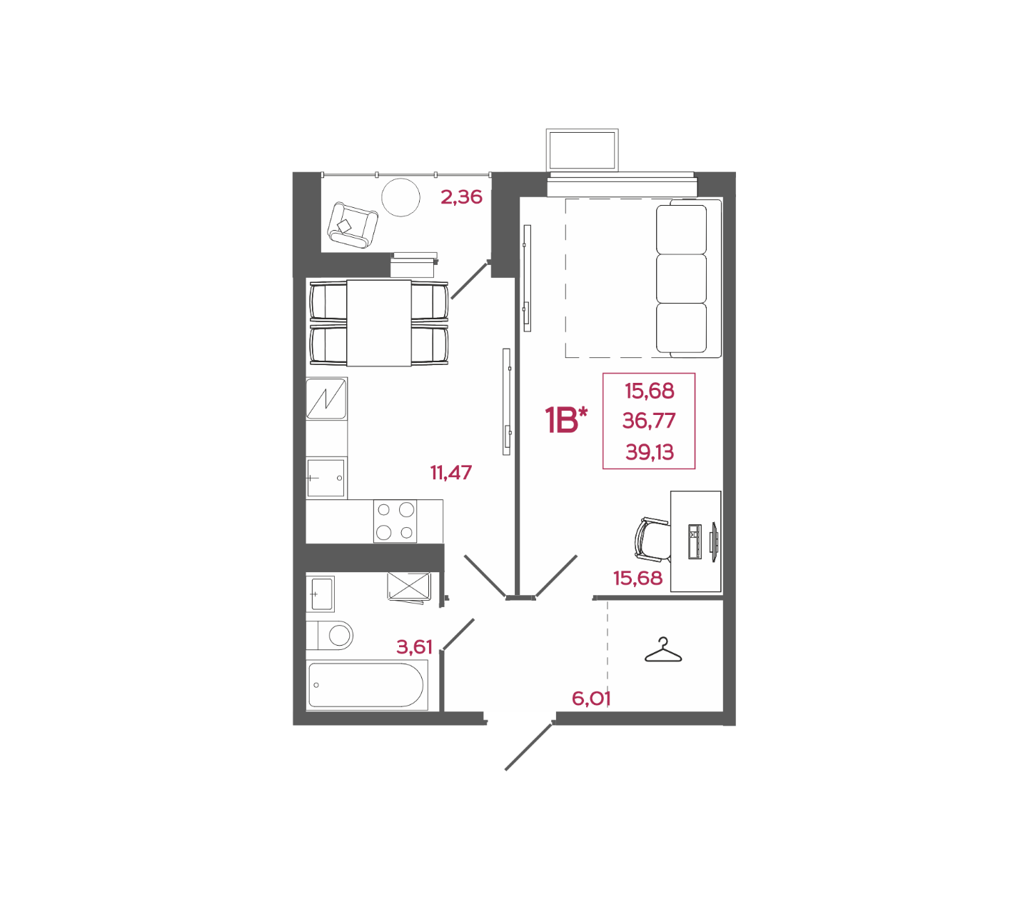 Продается 1 комнатная квартира ул. Ново-Казанская 15Б  , строение 1  , в ЖК Стрижи . . 
18-этажный  монолитно-кирпичный дом  . Сроки сдачи 2 кв. 2027 года

В наличии 1 комнатная квартира
Общая площадь 39,13 кв.м. Комната 15,68 кв.м. Кухня 11,47 кв.м. Лоджия 2,36 кв.м.

Черновая отделка.

Жилой ком