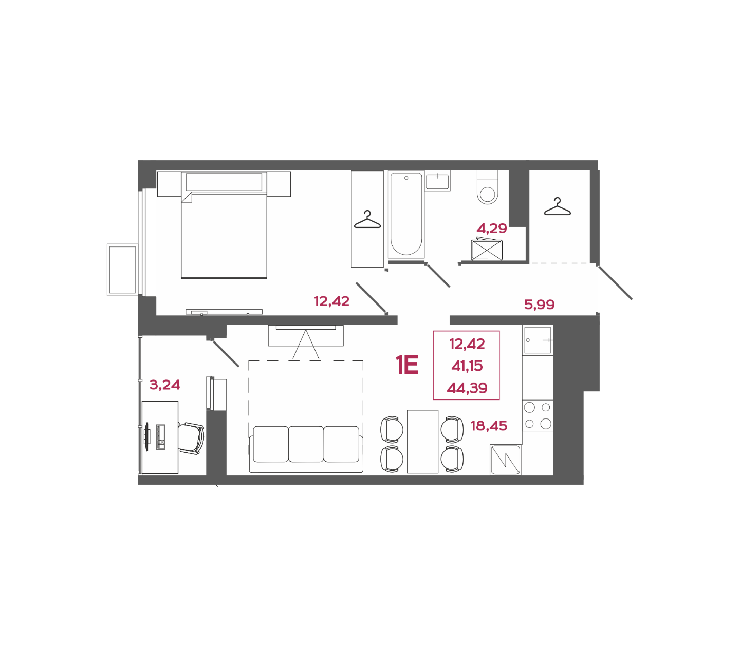 Продается 1 комнатная квартира ул. Ново-Казанская 15Б  , строение 1  , в ЖК Стрижи . . 
18-этажный  монолитно-кирпичный дом  . Сроки сдачи 2 кв. 2027 года

В наличии 1 комнатная квартира
Общая площадь 44,39 кв.м. Комната 12,42 кв.м. Кухня-гостиная 18,45 кв.м. Лоджия 3,24 кв.м.

Черновая отделка.

