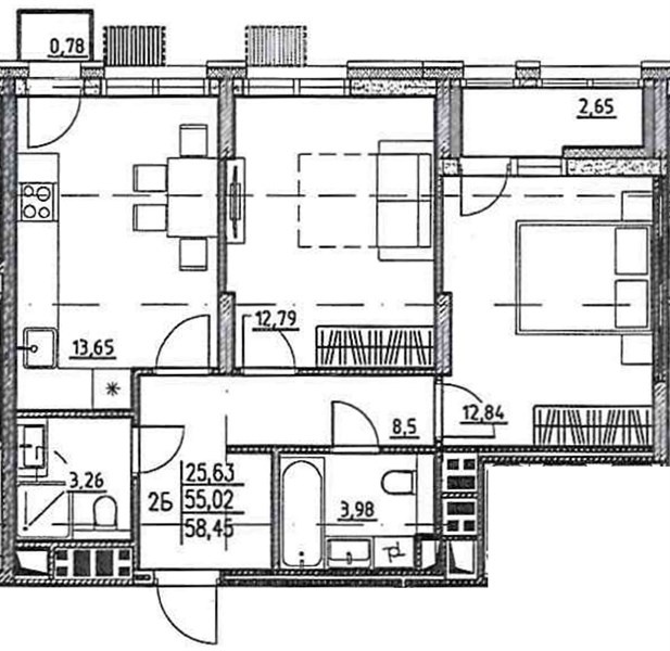 Продается 2 комнатная квартира  ул. Пожарского 8 , в ЖК Форт .
Новый 14-этажный кирпично-монолитный дом . Срок сдачи 4 кв. 2027 года

В наличии 2 комнатная квартира :
Общая площадь 58,45 кв.м. Жилая площадь 25,63 кв.м. Кухня 13,65 кв.м. Лоджия 2,65 кв.м.

Черновая отделка .
ЖК Форт , предлагает св