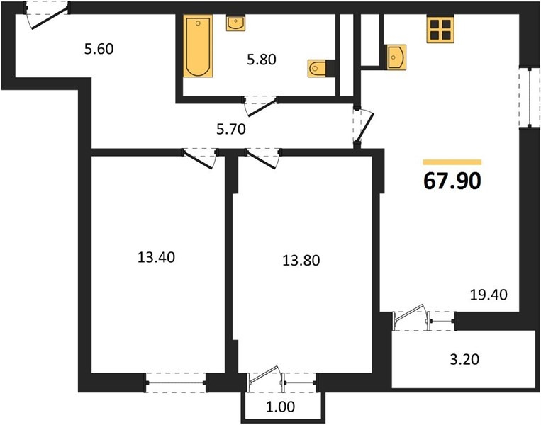 Продается 3 комнатная квартира евро-формата ул. улица Юго-Западная 45 ,  в ЖК Простор
Новый 8-этажный кирпично-монолитный дом . Срок сдачи 2 кв. 2028 года

В наличии 3 комнатная квартира
Общая площадь 67,9 кв.м. Жилая площадь 37,6 кв.м. Кухня 9 кв.м. .Лоджия 3.2 кв.м.

Отделка WНIТЕ ВОХ для тех, кто
